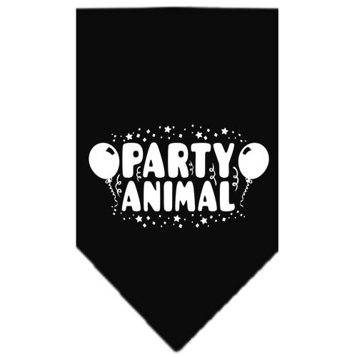 Party Animal Screen Print Bandana Black Large